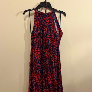 Escapada Alice Navy & Orange Halter Dress